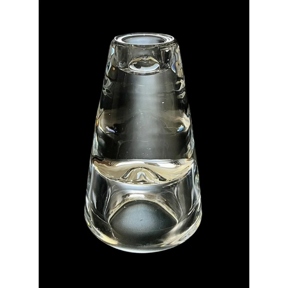 Vintage Leonardo Crystal Heavy Clear Candle Holder‎ 4.25